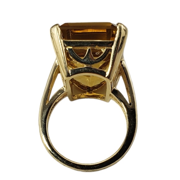 14 Karat Yellow Gold Citrine Quartz Ring Size 6.25 JAGi Certified #15727 - Picture 5 of 9